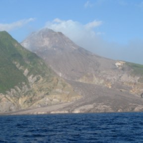 Volcanic flows have added to Montserrat's eastern shoreline. Will people build here, someday?